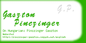 gaszton pinczinger business card